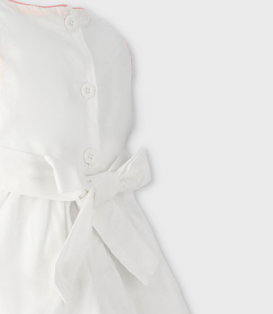Vestido bebé con flores 3 meses / Blanco