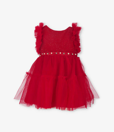 Vestido bebé con vuelos 3 meses / Rojo