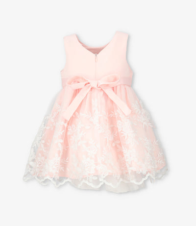 Vestido bebé flores bordadas 3 meses / Coral