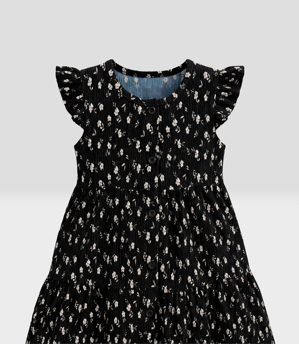 Vestido bebé floreado 3 meses / Negro