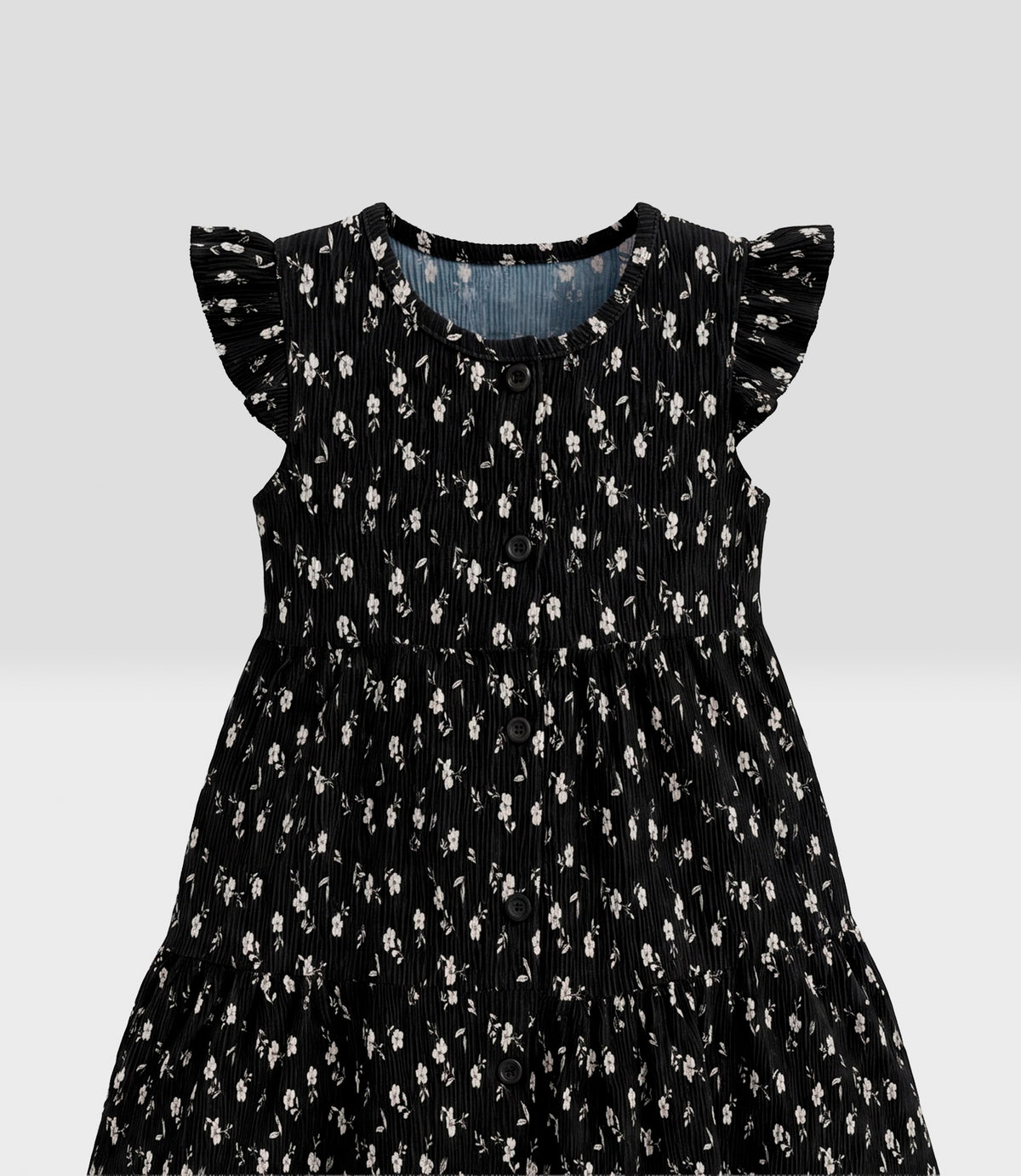 Vestido bebé floreado 3 meses / Negro