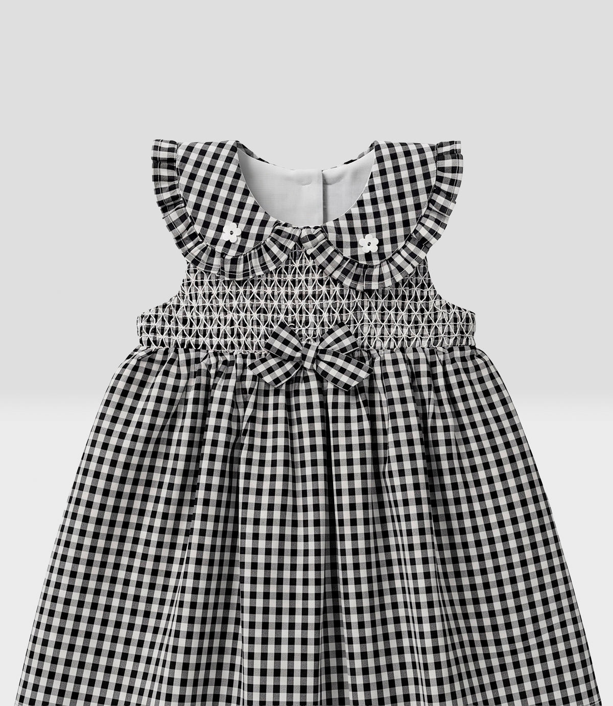Vestido bebé con vichy 3 meses / Negro