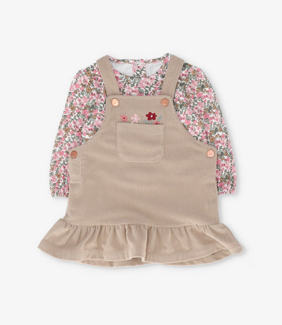 Vestido bebé de cotelé 3 meses / Beige