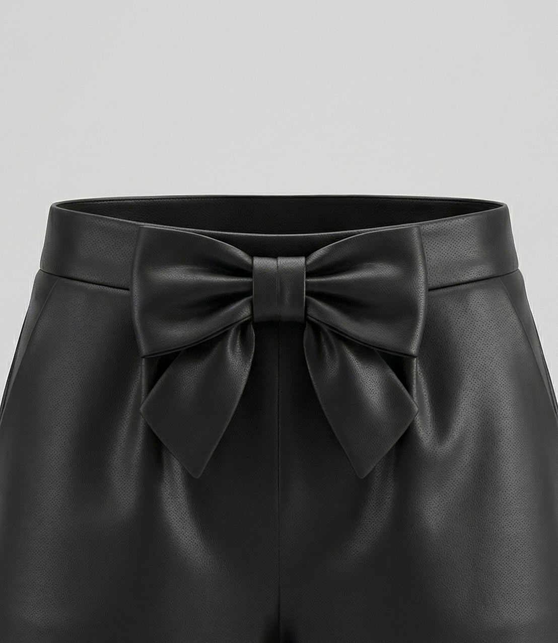 Short bebé eco cuero con lazo 3 meses / Negro