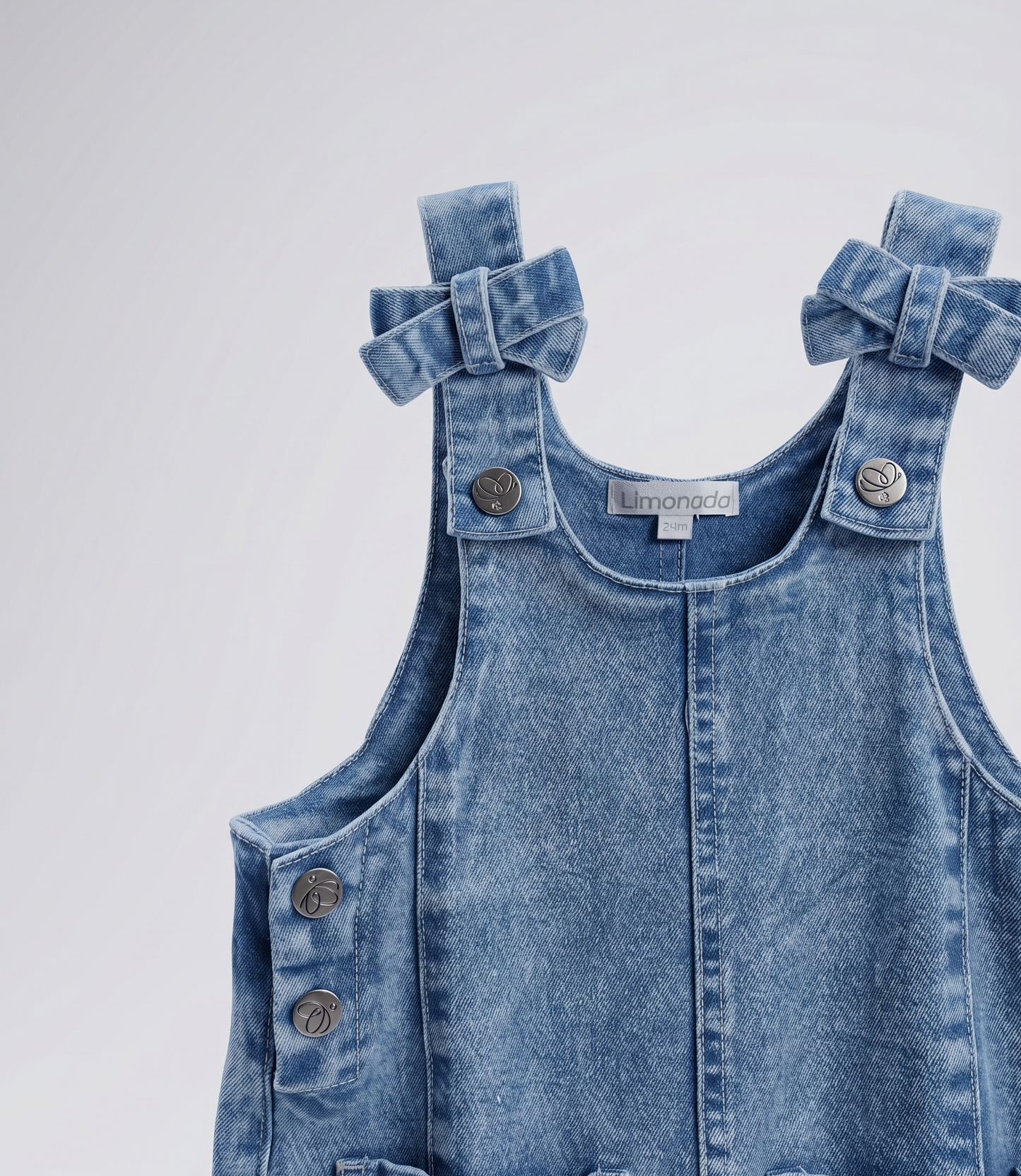 Jardinera bebé boho de denim 3 meses / Celeste