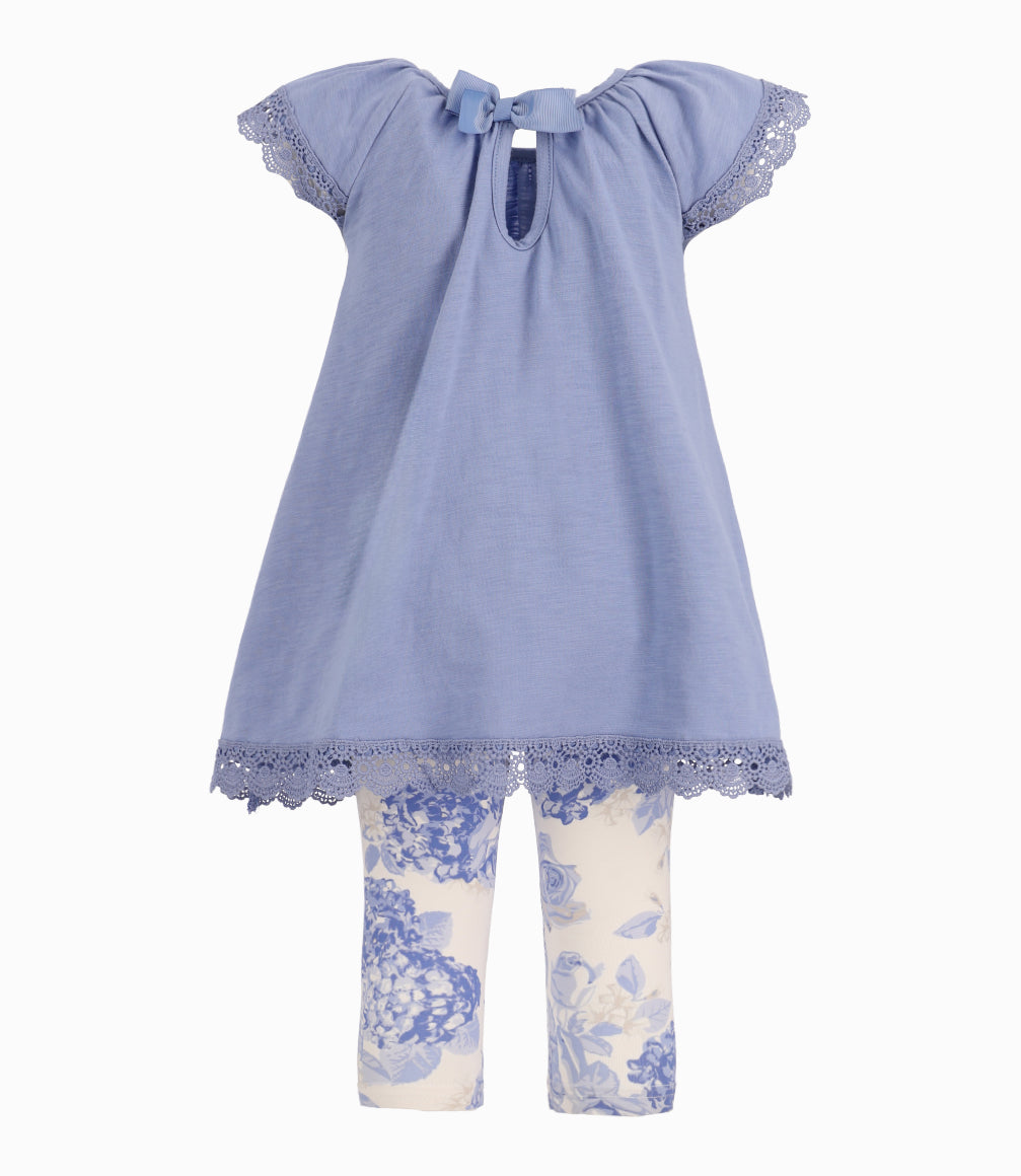 Conjunto Bebé De Vestido Y Calzas 3 meses / Celeste