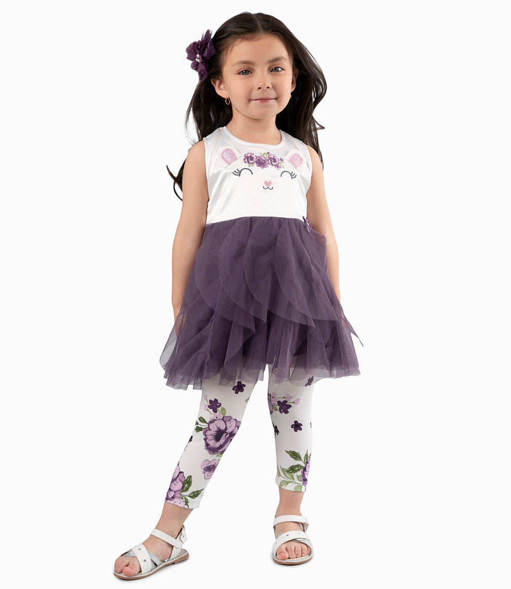 Conjunto Bebé De Vestido Y Calzas