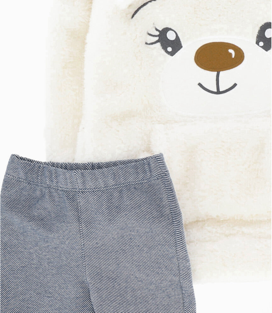 Conjunto Bebé De Polerón Y Calzas 3 meses / Blanco