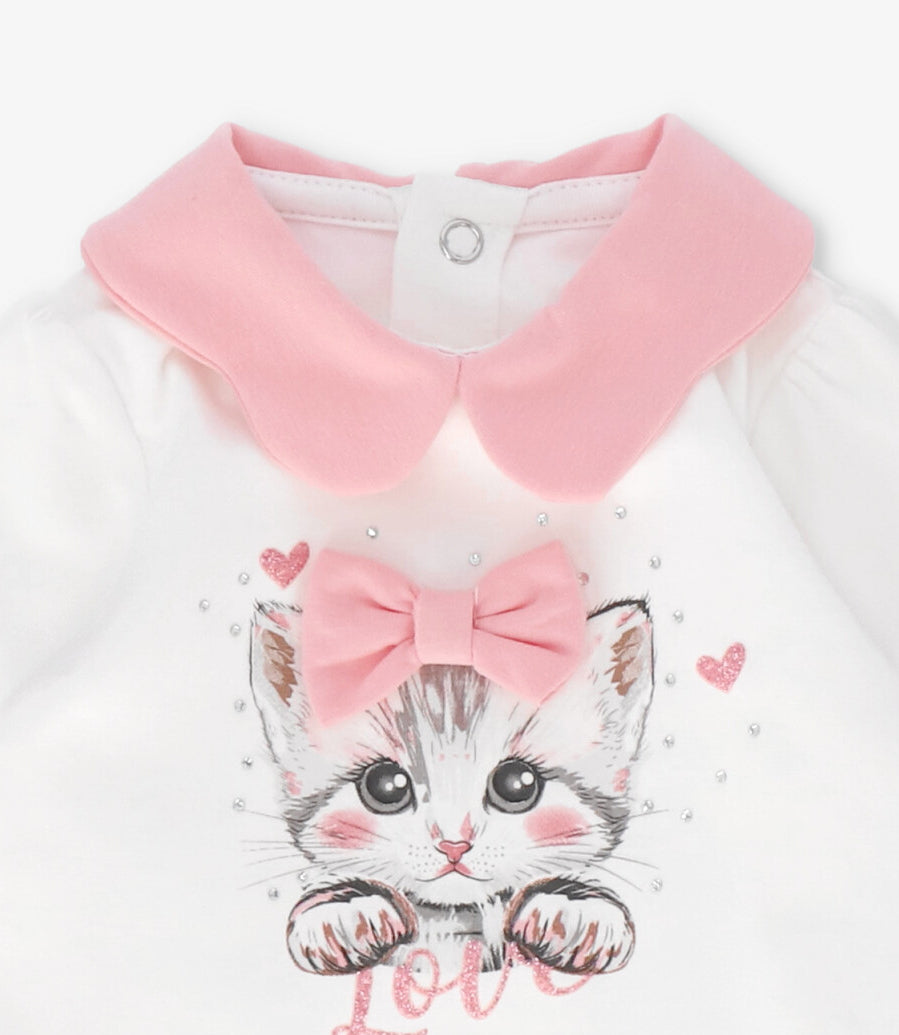 Body recien nacida con gatito 0 meses / Rosado