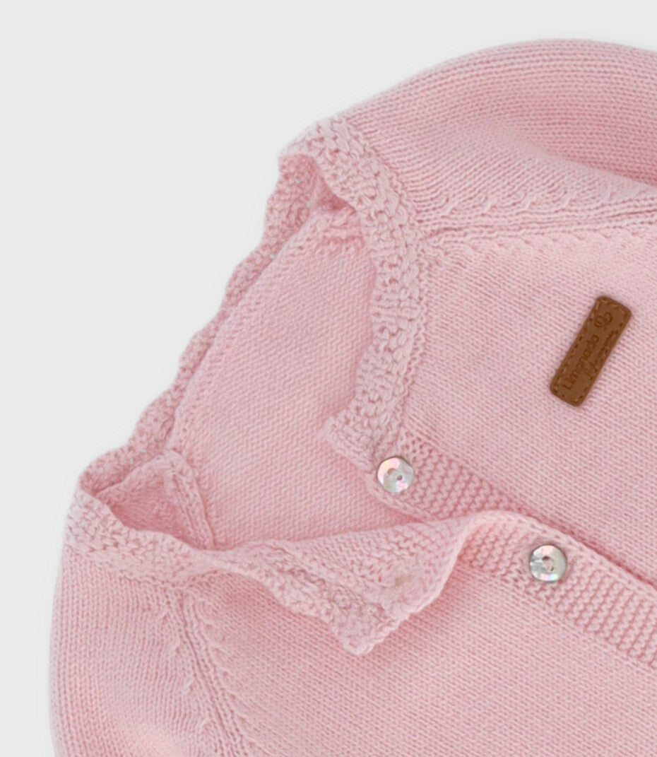 Chaleco recién nacida con bordado 0 meses / Rosado