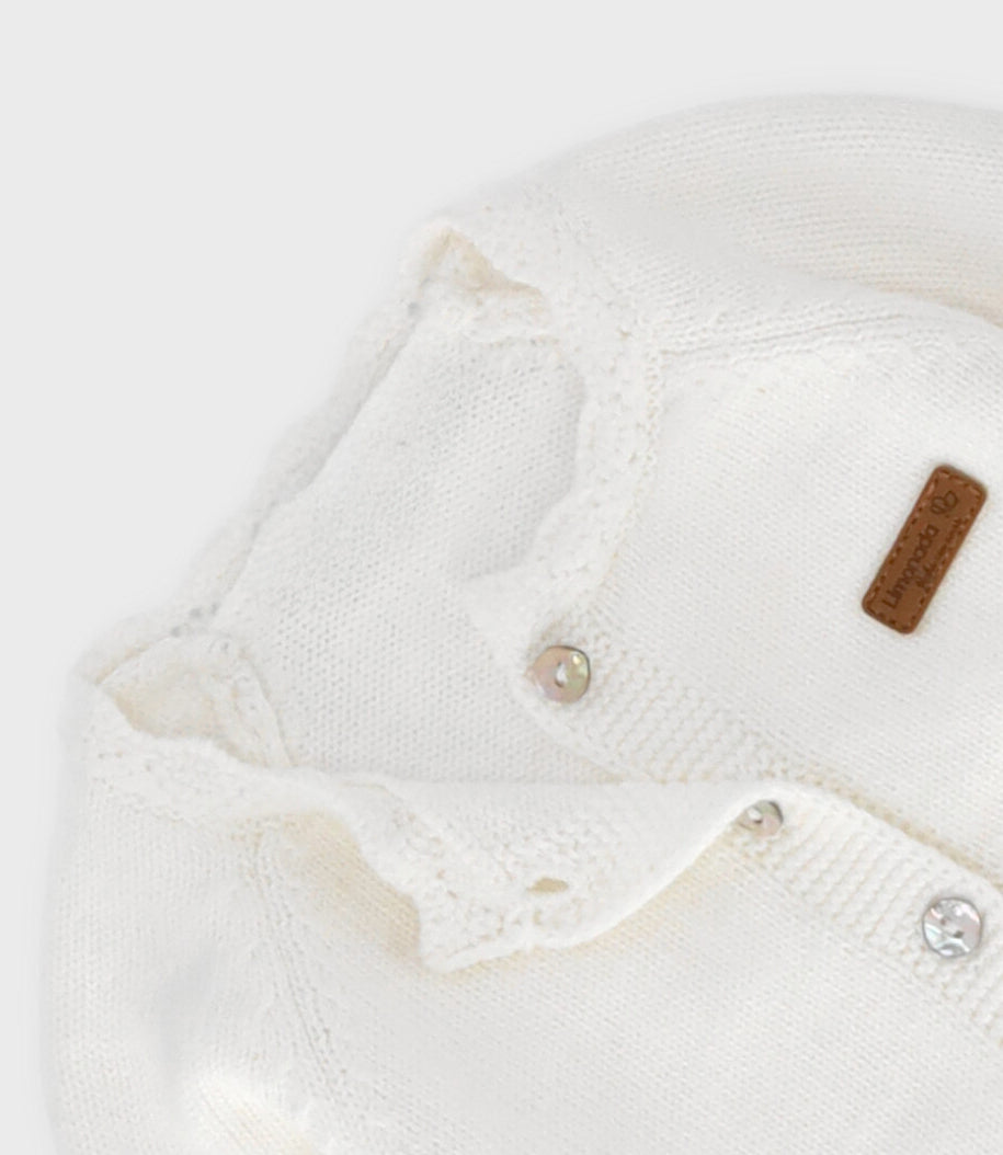 Chaleco recién nacida con bordado 0 meses / Blanco