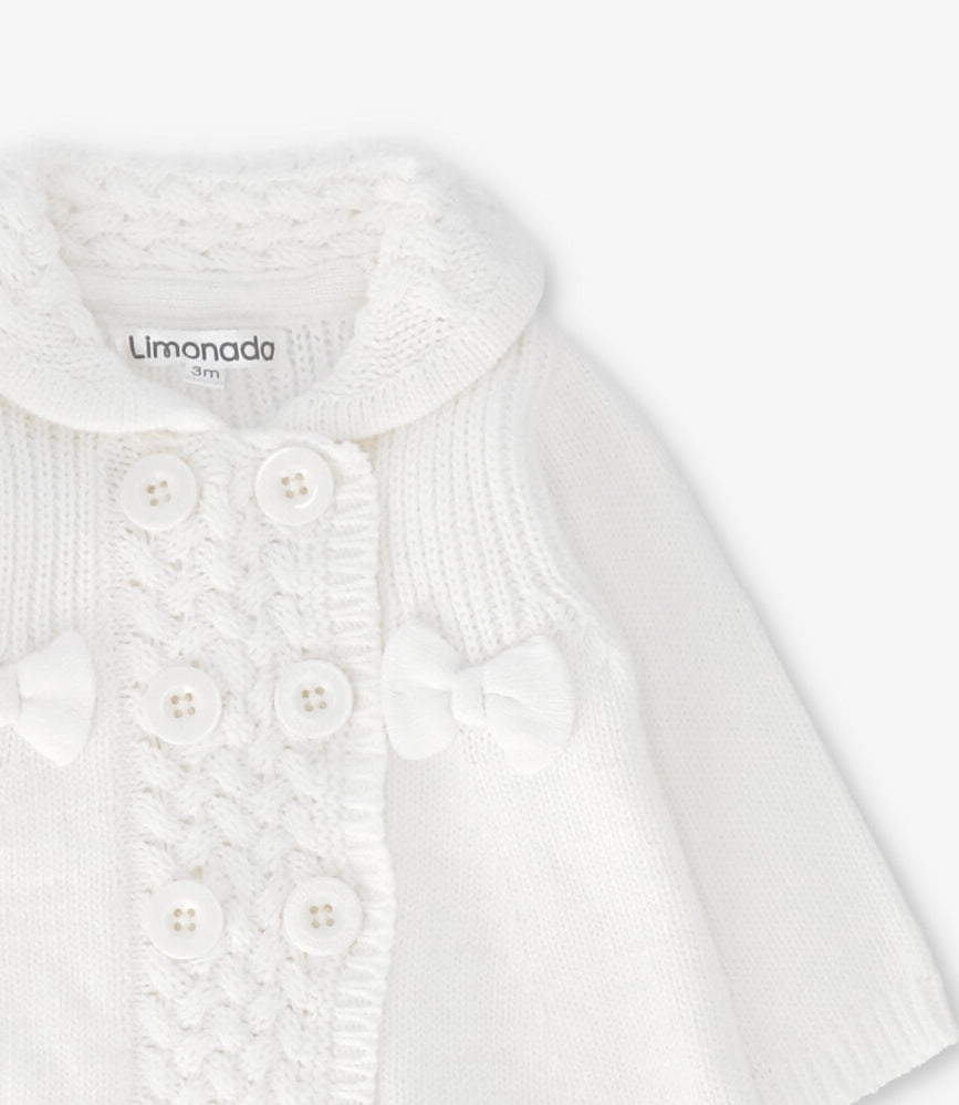 Chaleco recién nacida trenzado 0 meses / Crudo