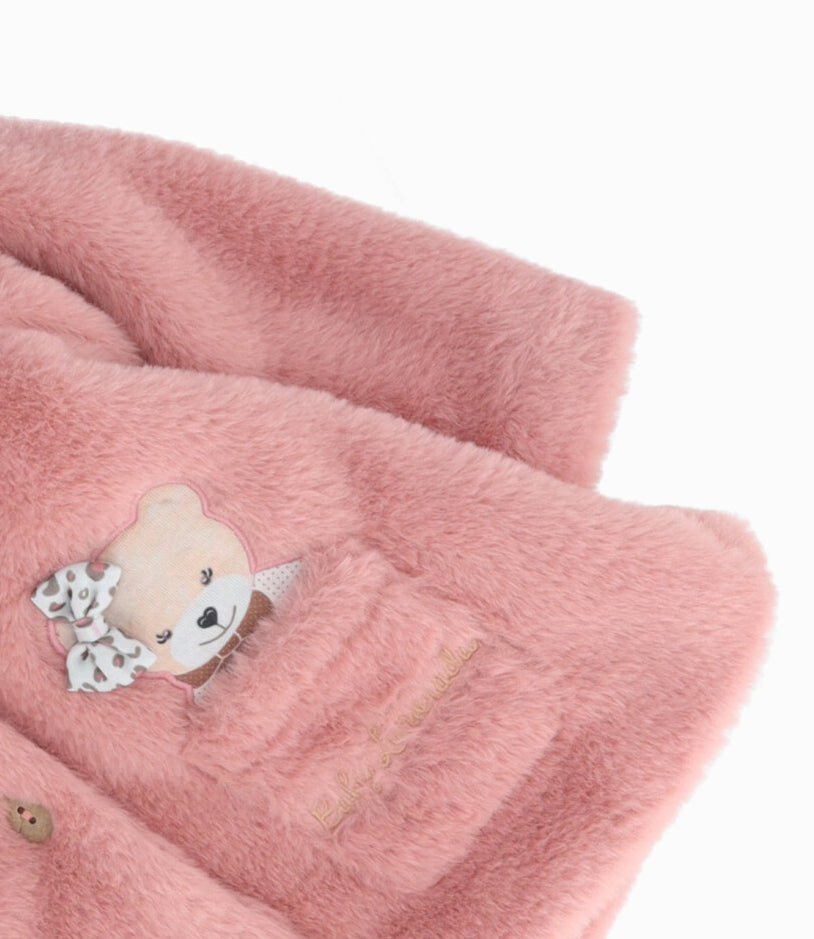Chaqueta recién nacida con ositos 0 meses / Palo Rosa