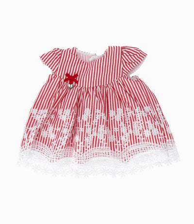 Vestido Recién Nacida Con Flores Bordadas 0 meses / Rojo