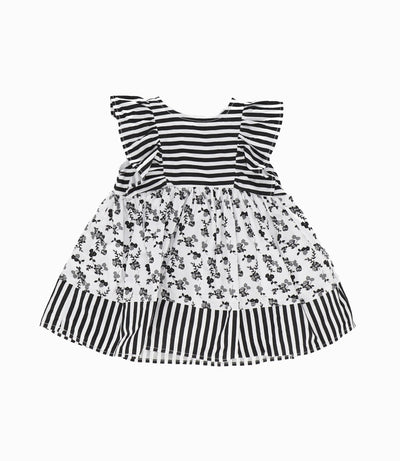 Vestido Recién Nacida Con Flores Y Rayas 0 meses / Negro