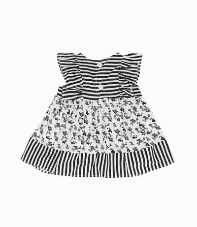 Vestido Recién Nacida Con Flores Y Rayas 0 meses / Negro