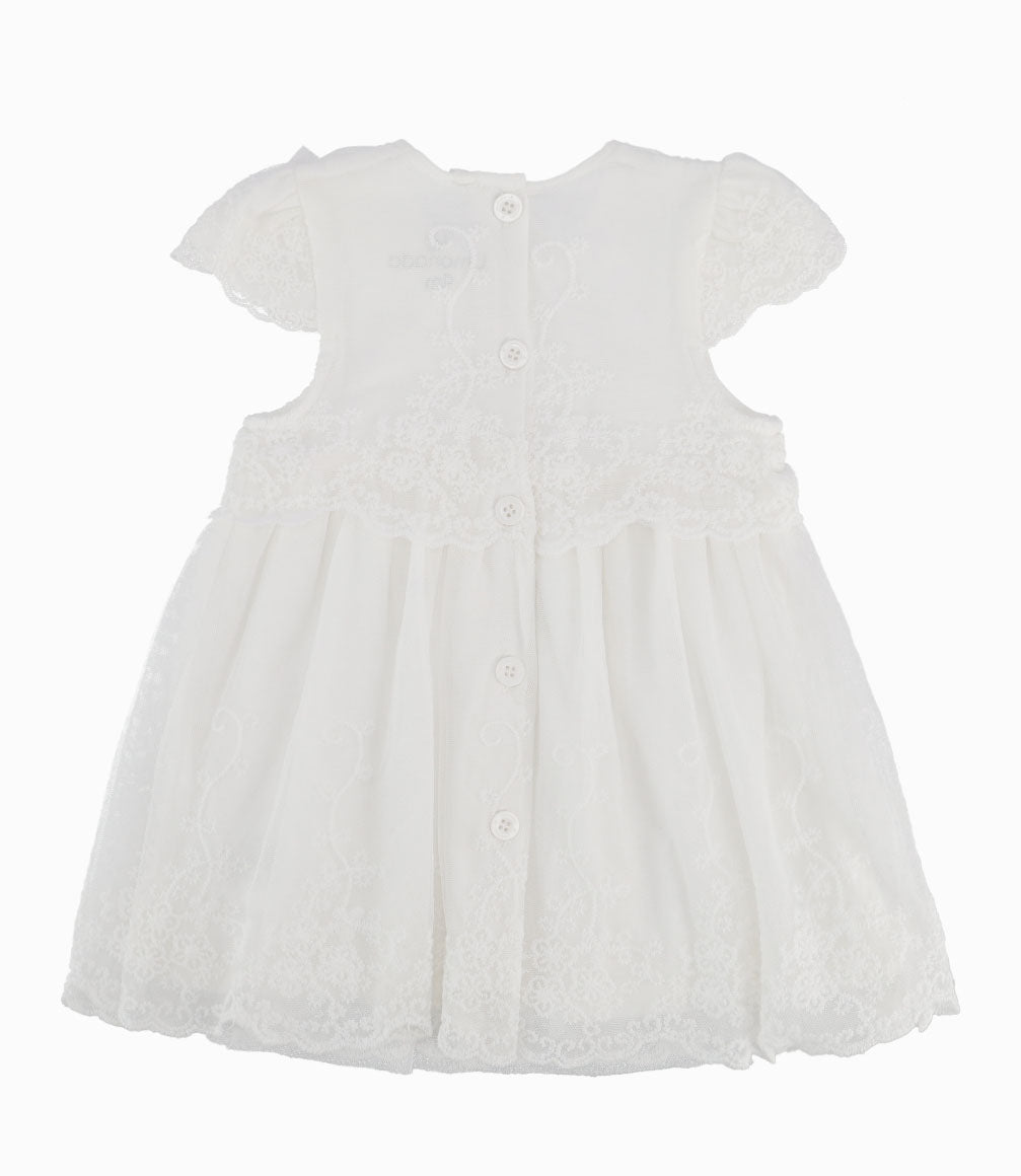 Vestido Recién Nacida Con Flores 0 meses / Blanco