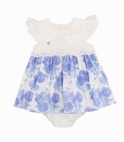 Vestido Recién Nacida Con Flores 0 meses / Celeste