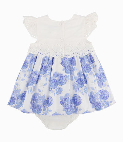 Vestido Recién Nacida Con Flores 0 meses / Celeste