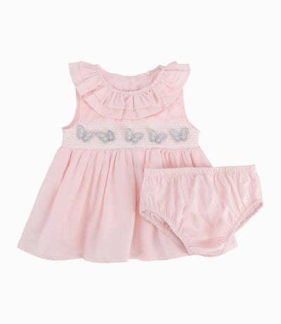 Vestido Recién Nacida Con Vuelos 0 meses / Palo Rosa