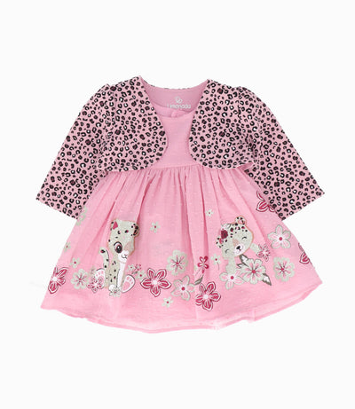 Vestido recién nacida con leopardo 0 meses / Palo Rosa