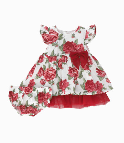 Vestido Recién nacida con flores 0 meses / Rojo