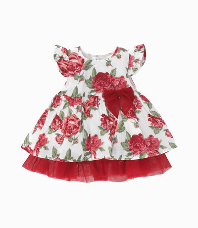 Vestido Recién nacida con flores 0 meses / Rojo