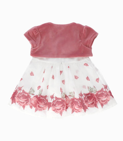 Vestido Recién nacida con flores 0 meses / Palo Rosa