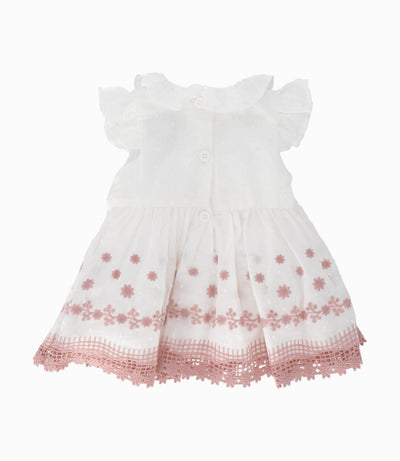 Vestido recién nacida bordado 0 meses / Blanco