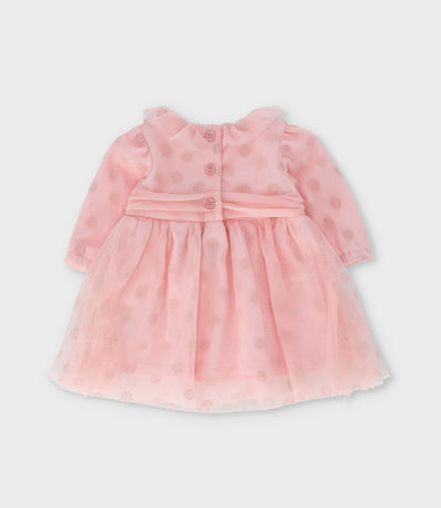 Vestido recién nacida con vuelos 0 meses / Rosado