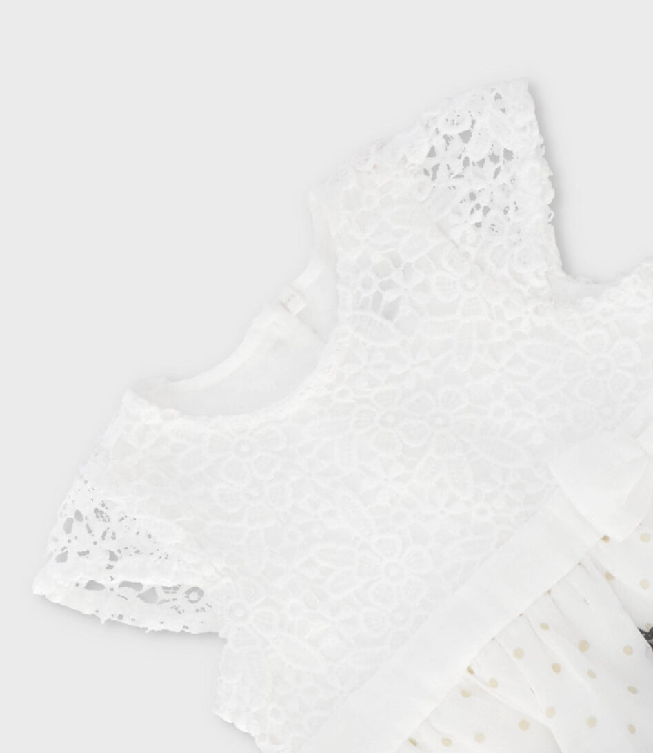 Vestido recién nacida con flores 0 meses / Negro