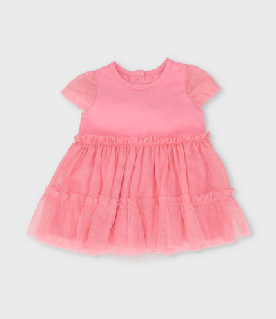 Vestido recién nacida con puntos 0 meses / Coral