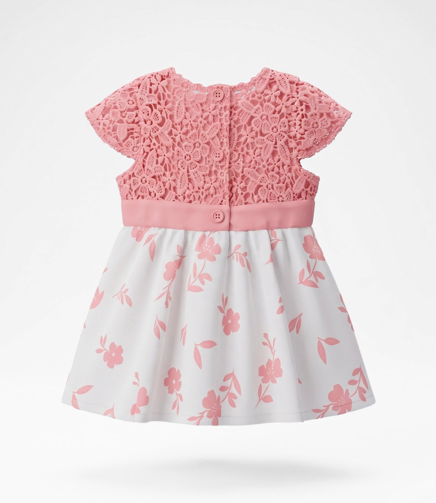 Vestido recién nacida con macramé 0 meses / Coral