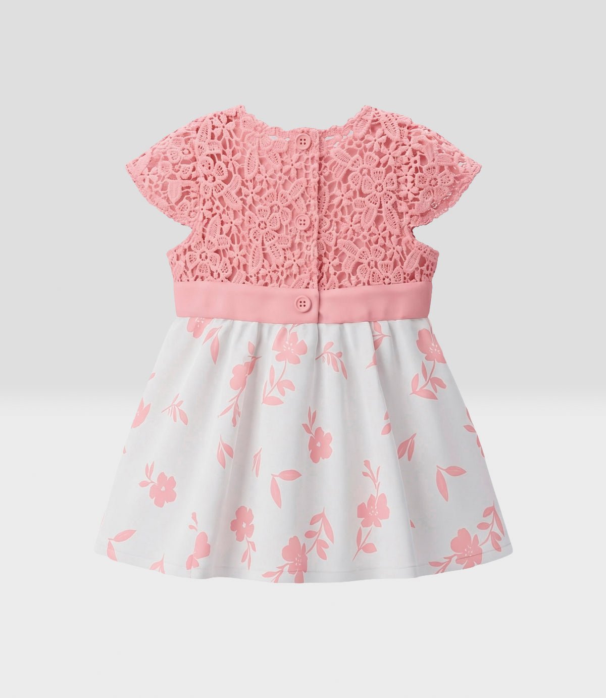 Vestido recién nacida con macramé 0 meses / Coral