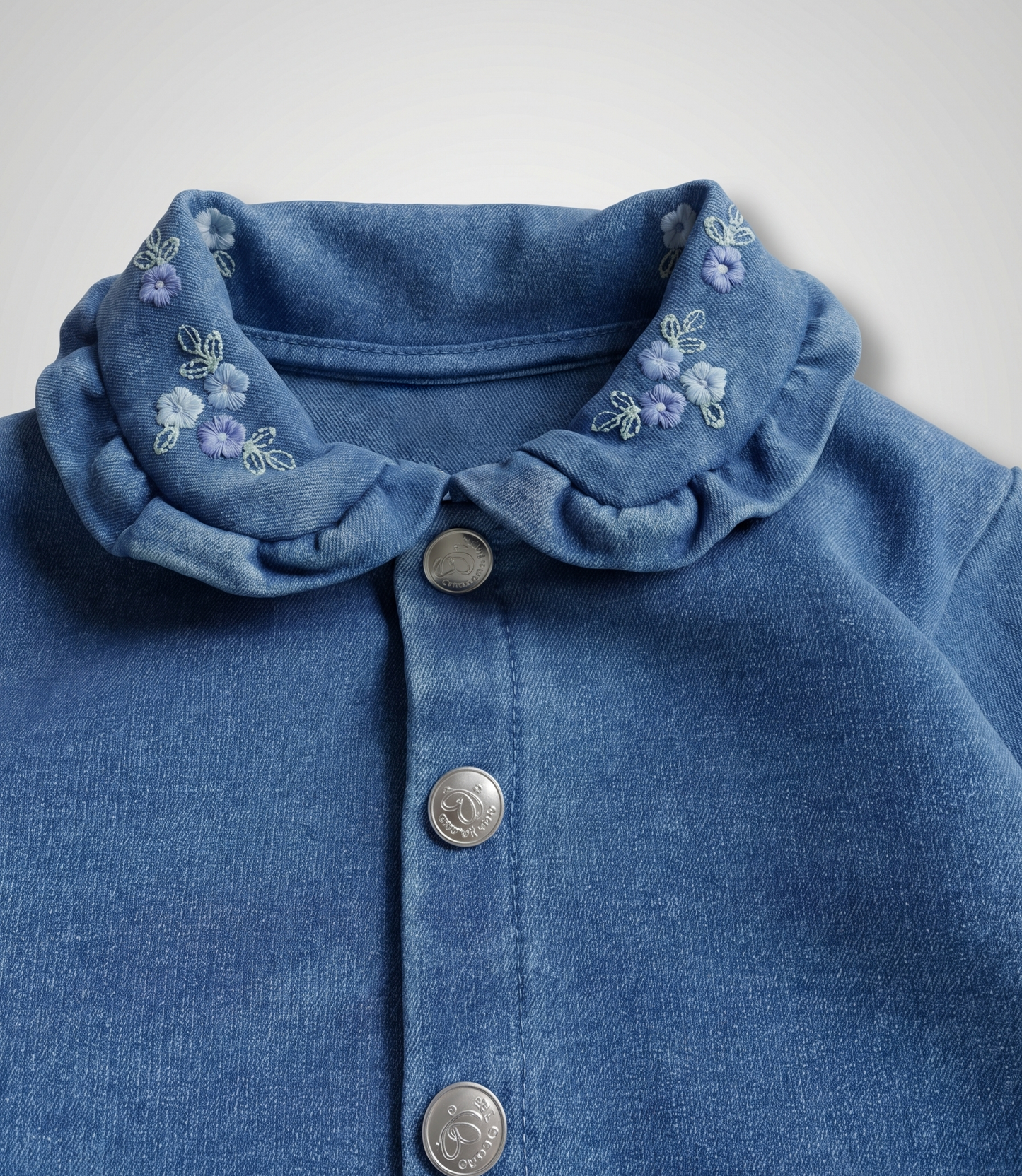 Enterito recién nacida de denim con flores 0 meses / Azul Marino