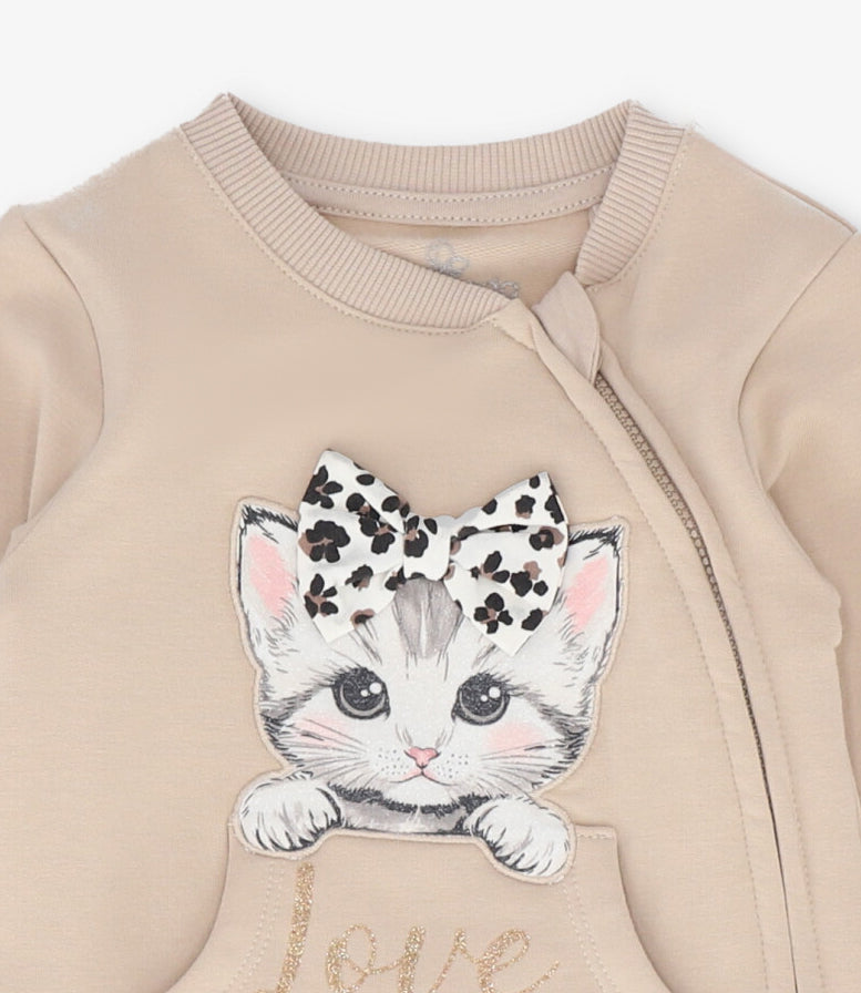 Enterito recien nacida con gatito 0 meses / Beige