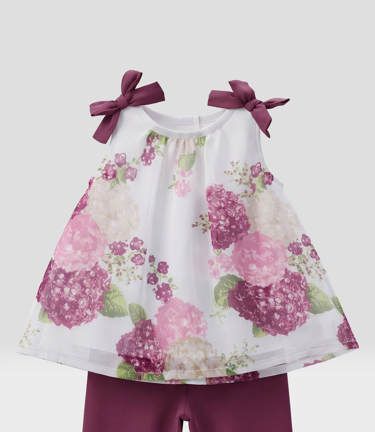 Conjunto recién nacida con flores 0 meses / Burdeo