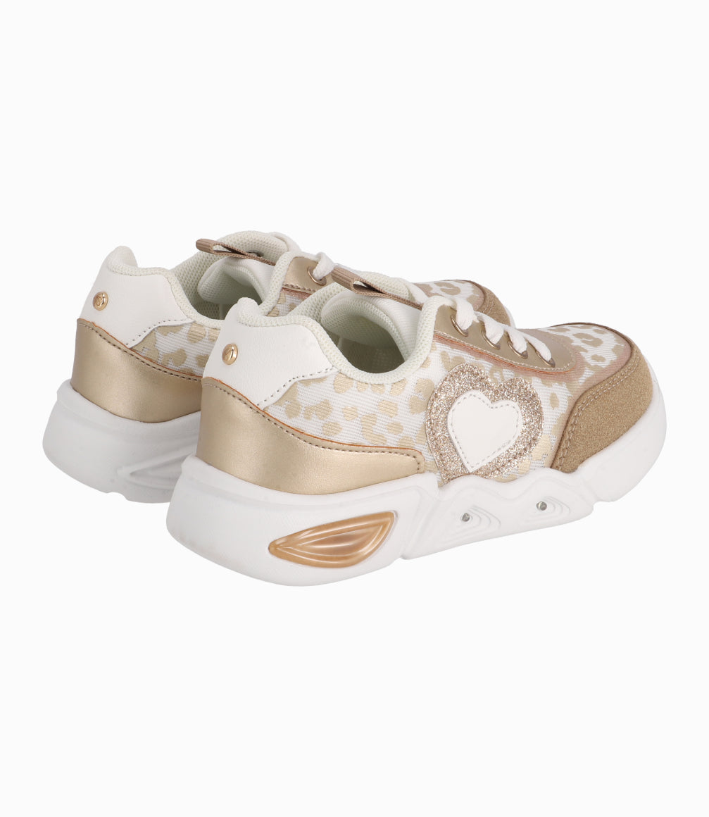 Zapatilla Niña Chunky Con Luces 27 / Dorado
