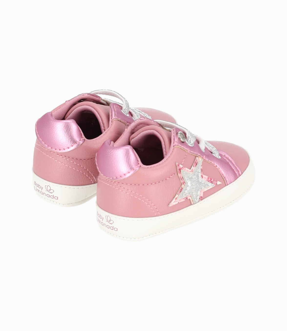 Zapatilla recién nacida con estrella 15 / Rosado