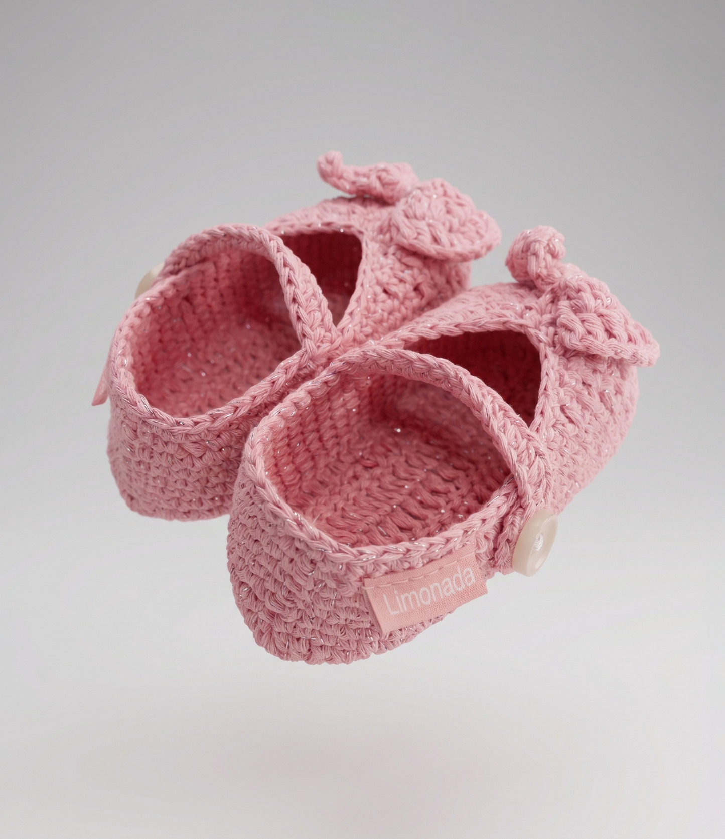 Pantufla recién nacida tejida Talla única / Rosado