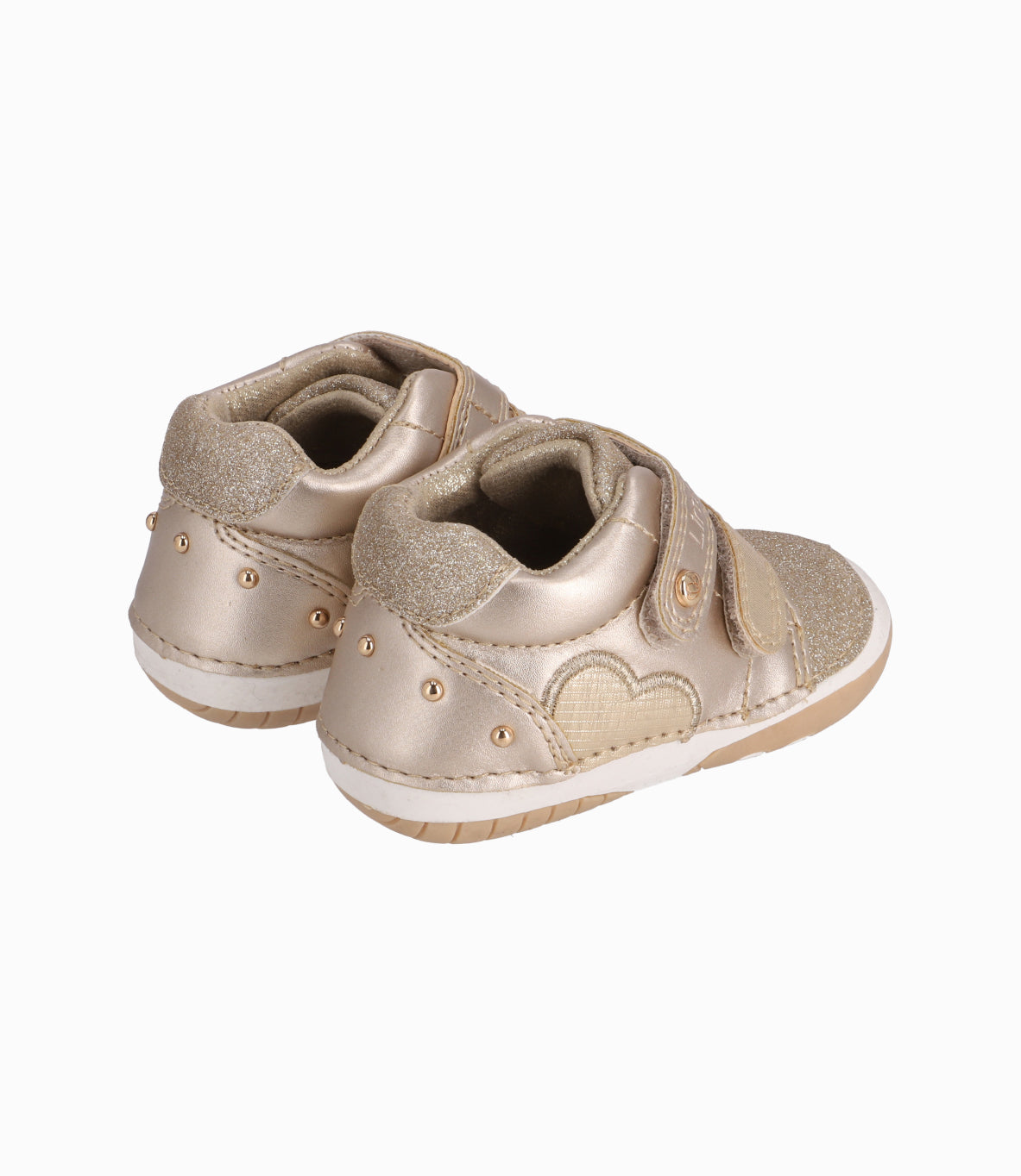 Zapatilla Recién Nacida Con Corazón Dorado 16 / Dorado