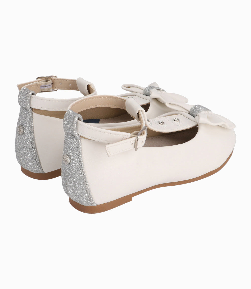 Bailarina Bebé Con Lazo 25 / Blanco