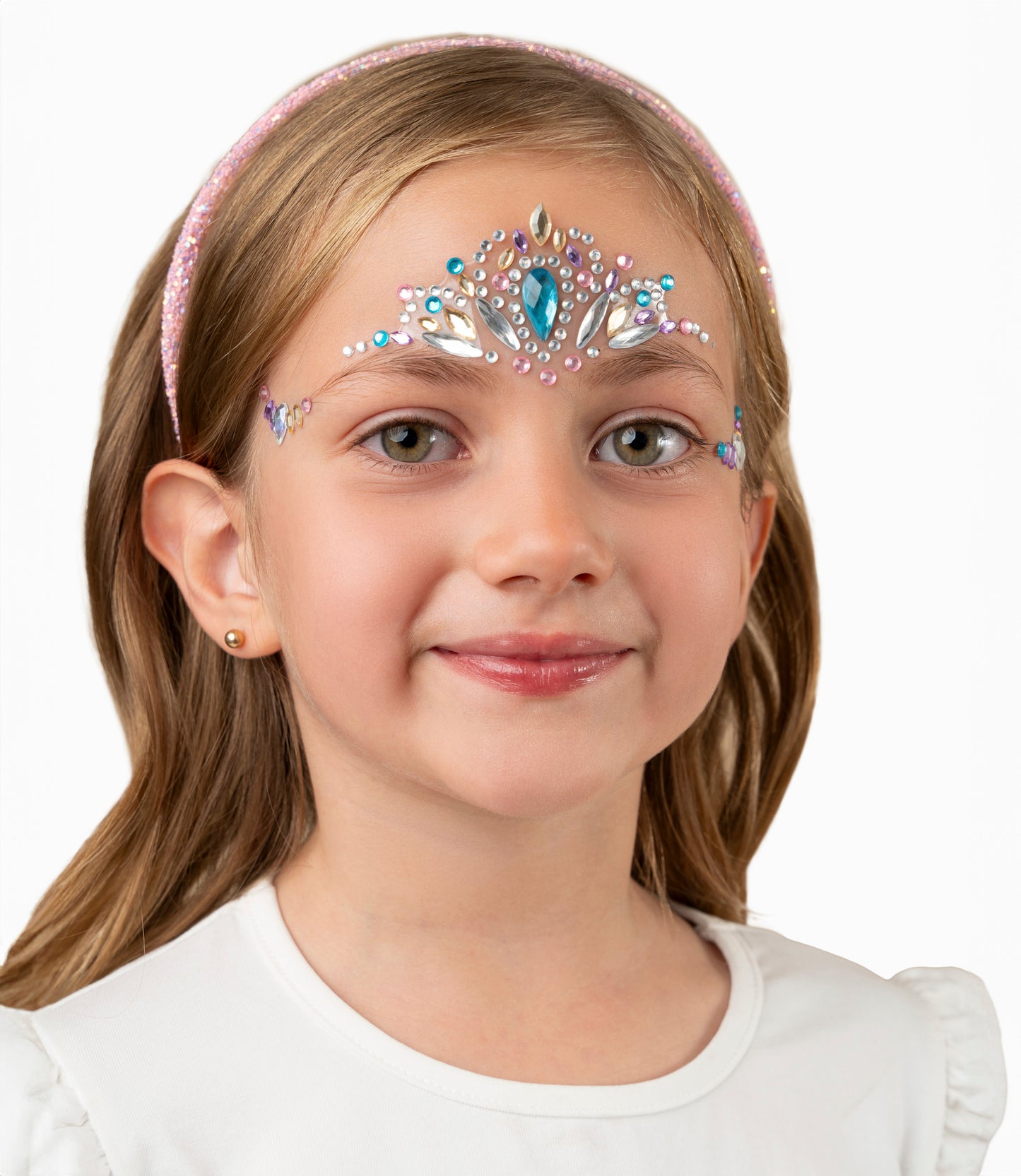 Gemas faciales de niña de colores