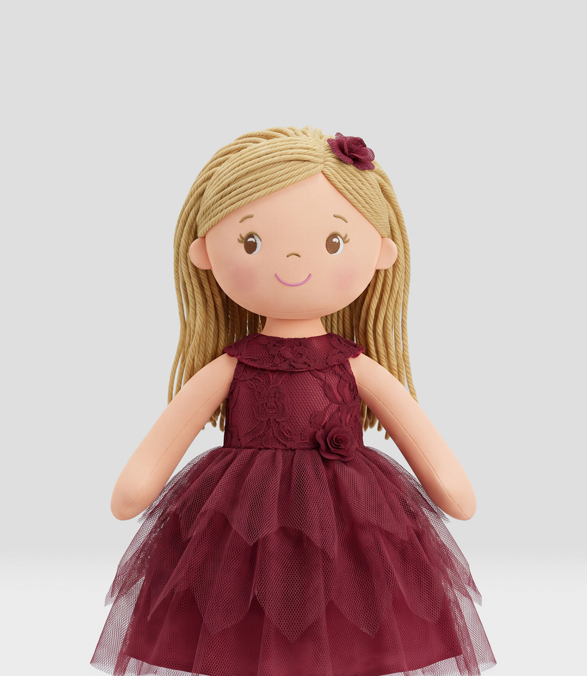 Muñeca niña con vestido rojo Talla única / Rojo
