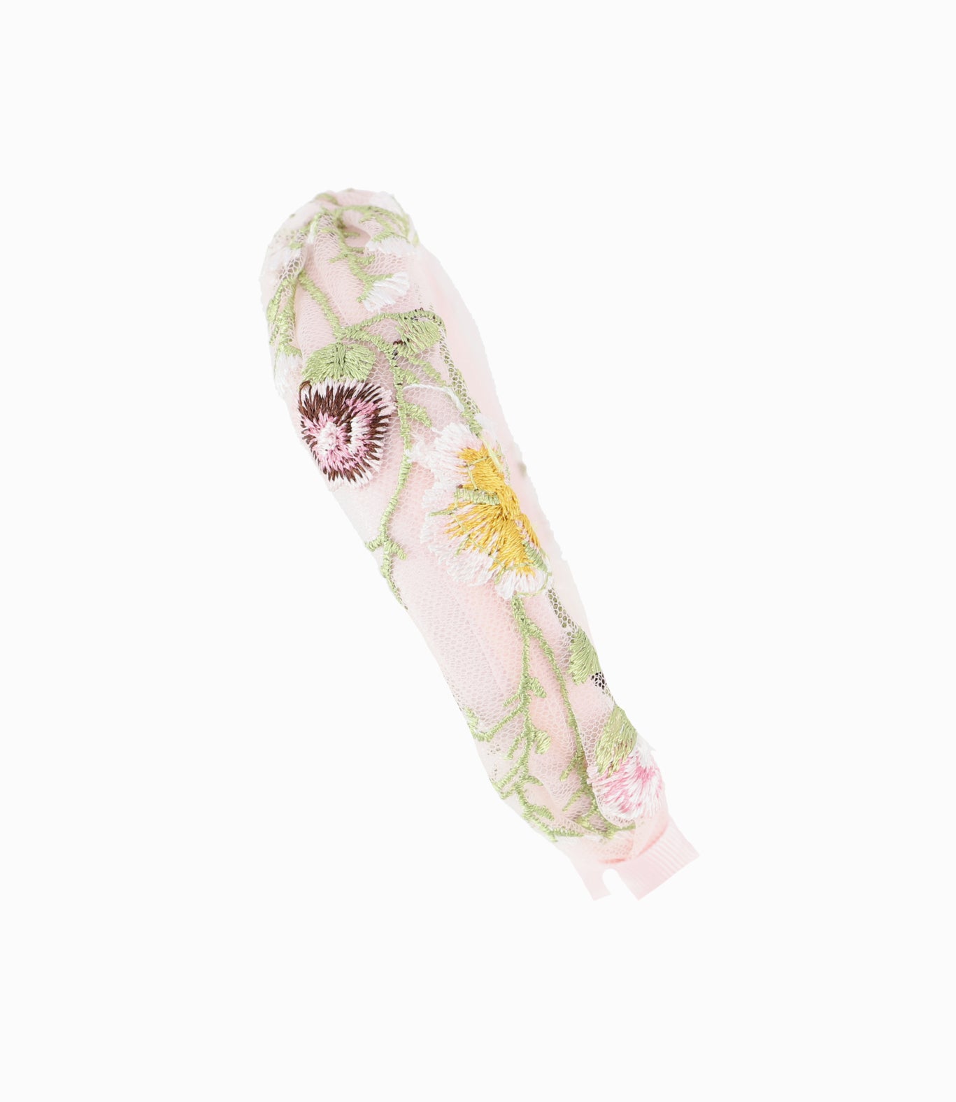 Cintillo Niña Con Flores Bordadas Talla Única / Rosado