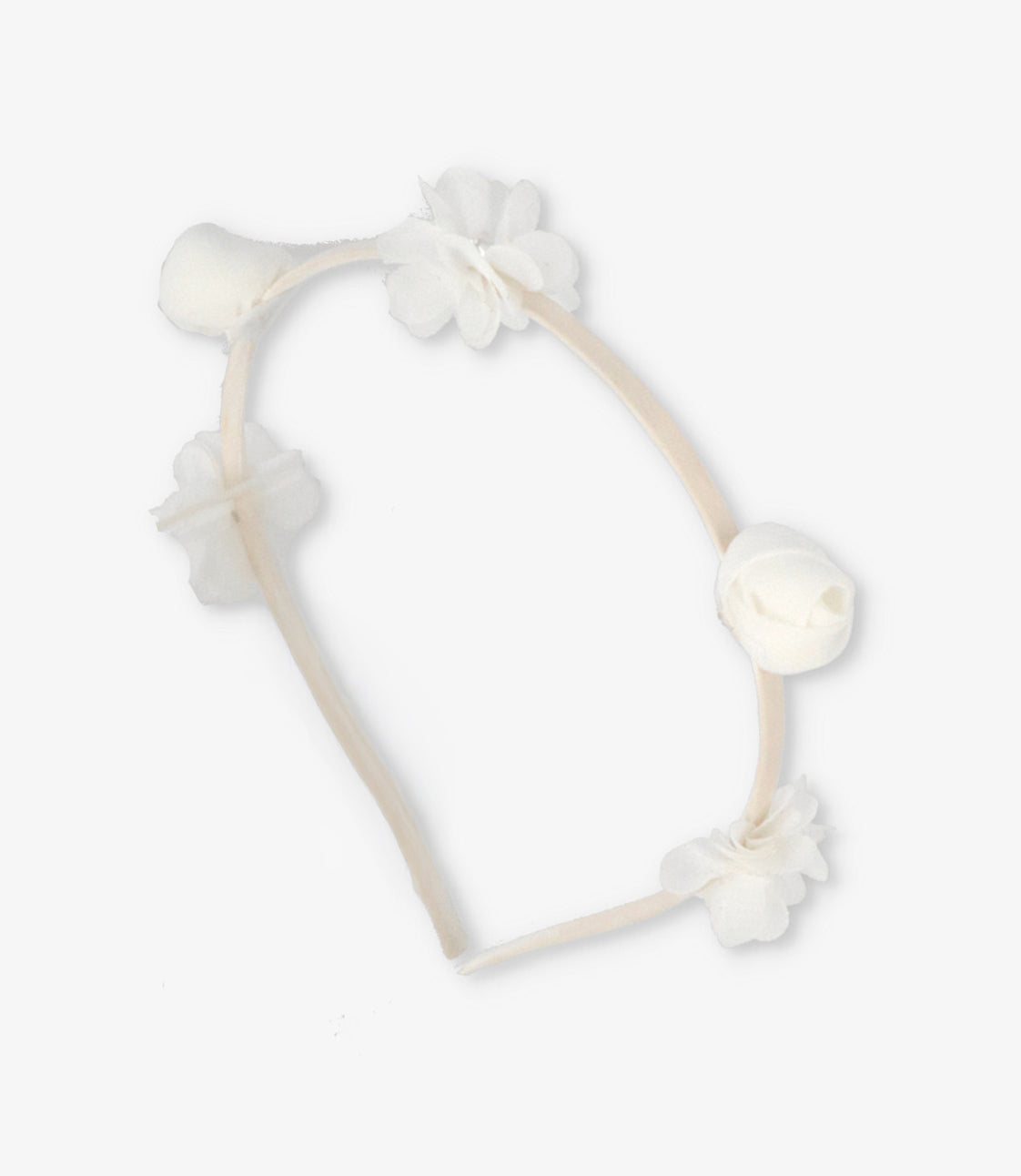 Cintillo niña con flores Talla única / Crudo