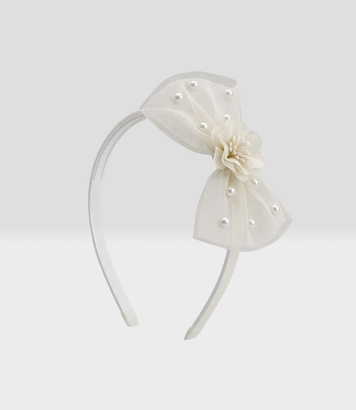 Cintillo niña con lazos y flor Talla única / Burdeo