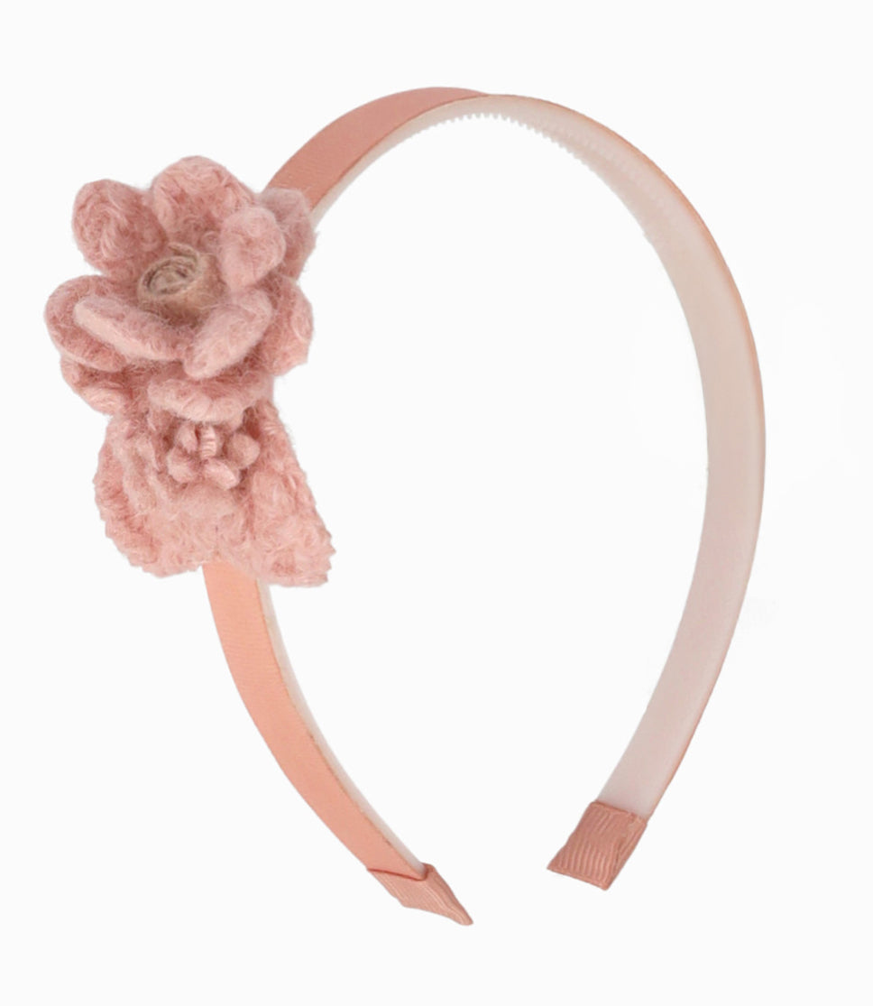 Cintillo niña con flor Talla única / Palo Rosa