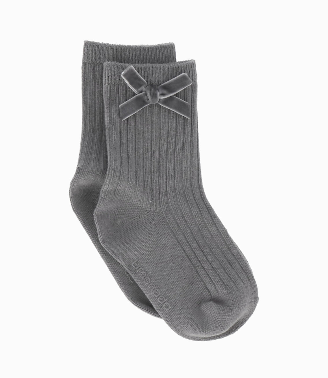 Calcetín niña con lazo 0-1 año / Gris