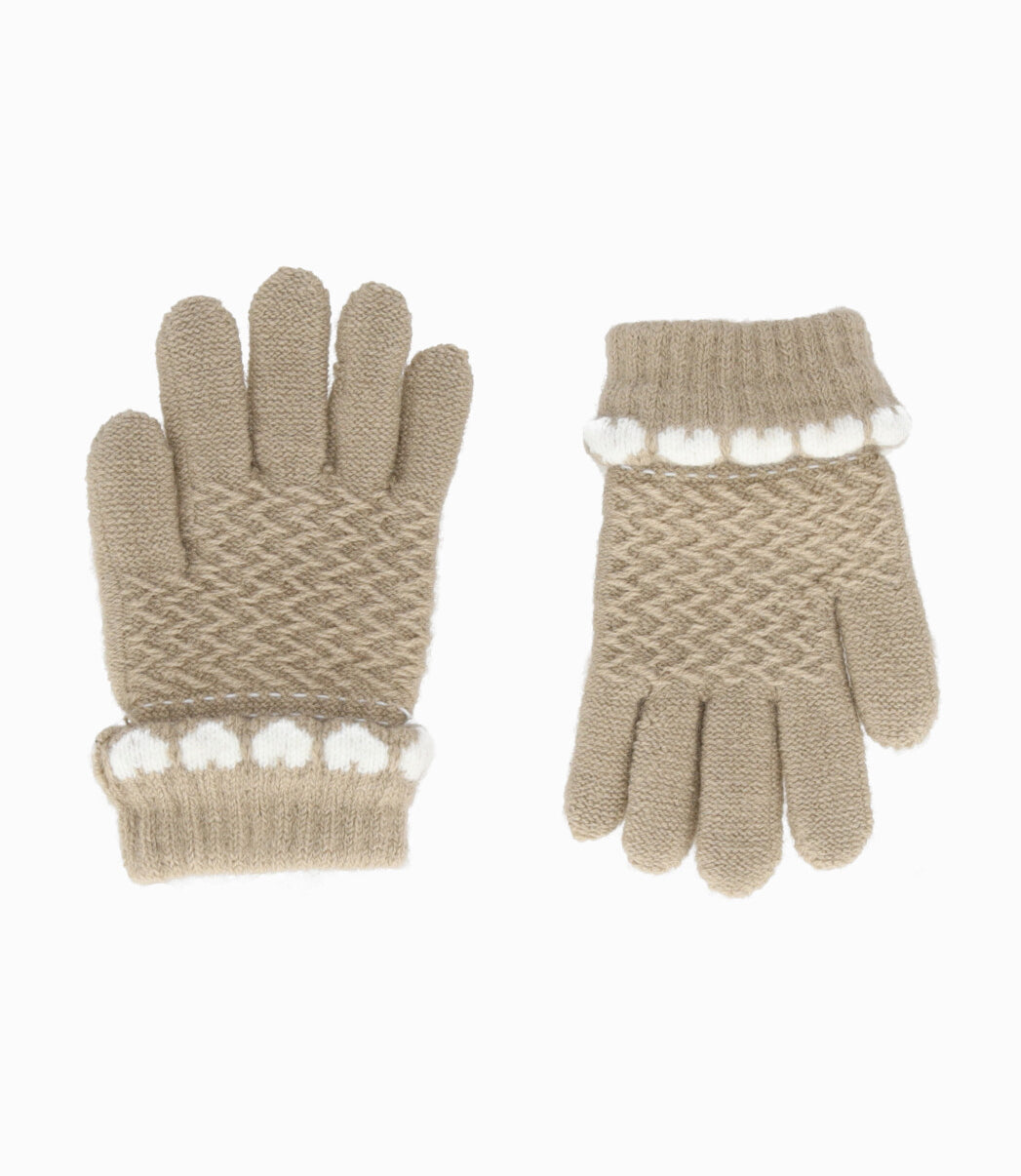 Guantes niña con diseño Talla única / Chocolate